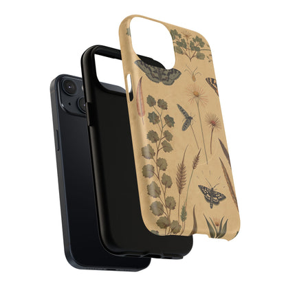 British Moth Trap Garden iPhone Case – Vintage Botanical Night Design