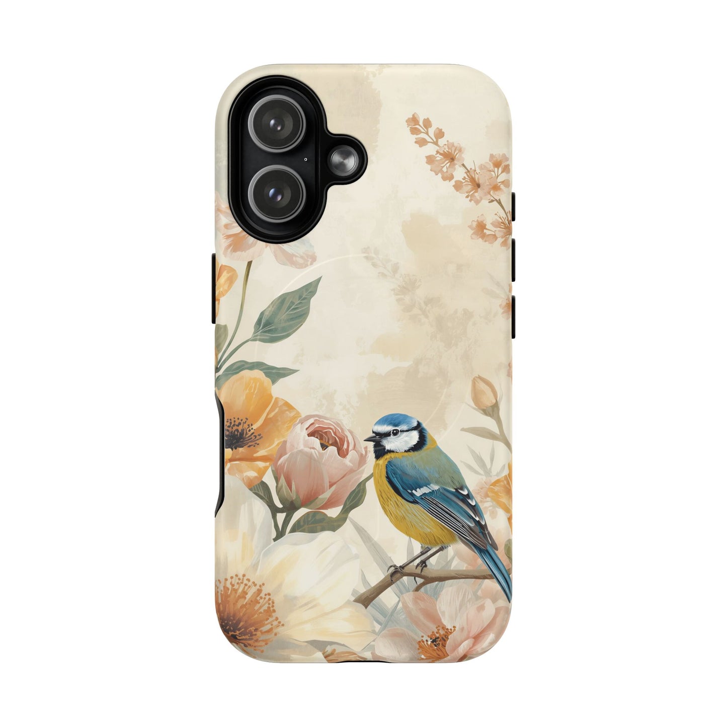 iPhone Floral Blue Tit MagSafe Tough Case