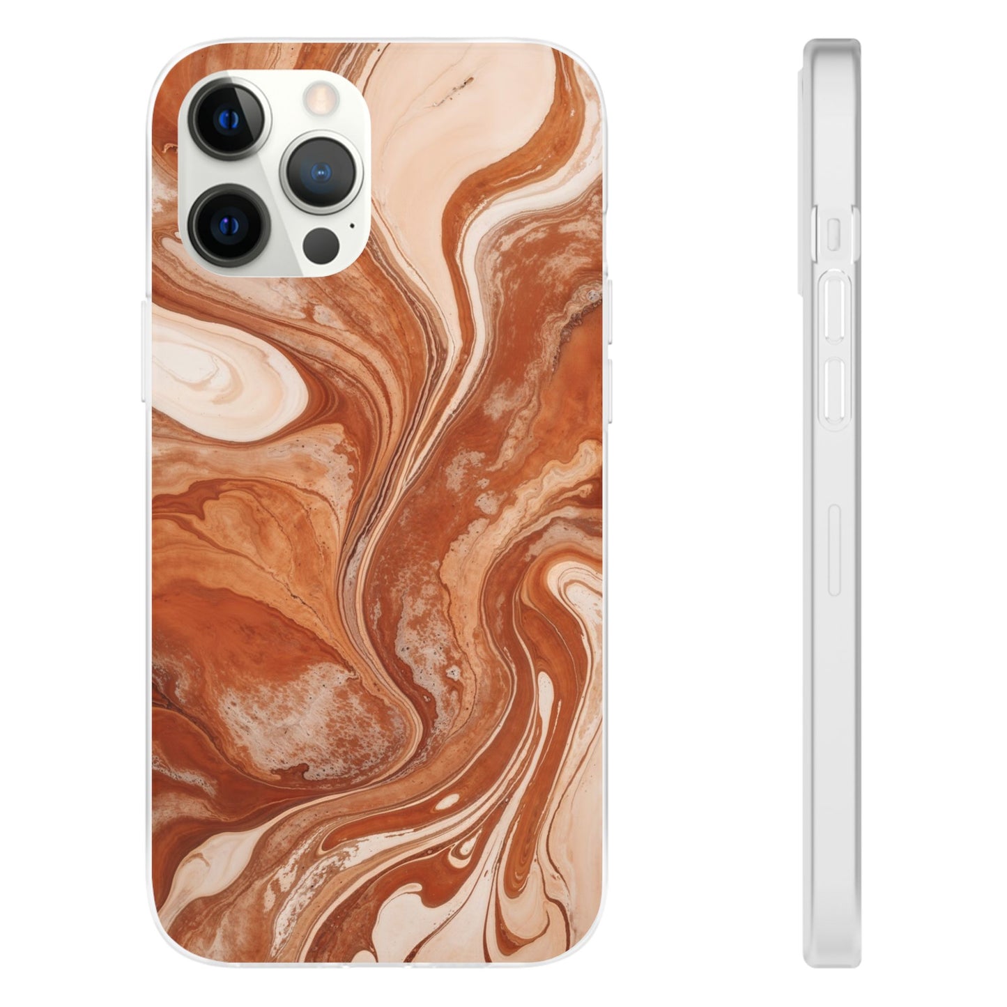Terracotta Marble Phone Case Autumn Abstract Swirl
