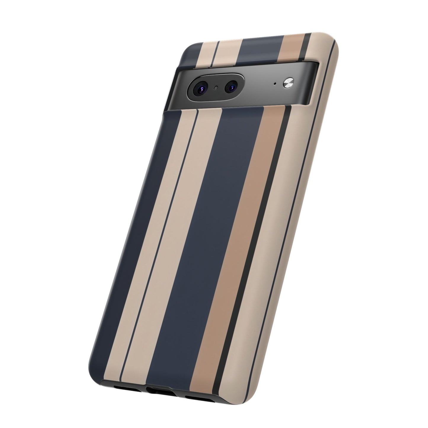 Google Pixel Case - Classic Racing Navy Beige Stripe