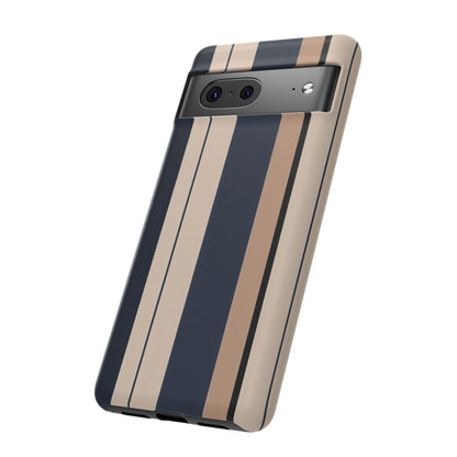 Google Pixel Case - Classic Racing Navy Beige Stripe
