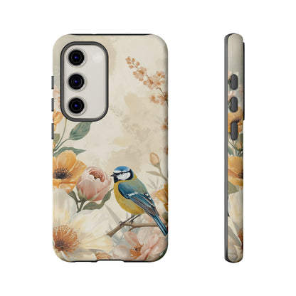 Samsung Galaxy Floral Vintage Blue Tit Tough Case