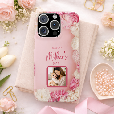 Samsung Galaxy Personalised Mothers Day Case - Custom Photo Pink Floral Cover