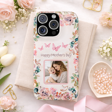 Samsung Galaxy Personalised Mothers Day Case - Custom Photo Watercolour Floral Cover