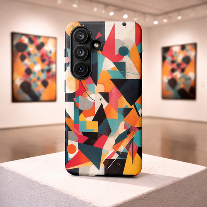 Samsung Galaxy Abstract Geometric Art Phone Case - Colourful Matte Tough Protective Cover