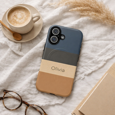 Personalised Custom Name iPhone MagSafe Case - Sandstone Stripe