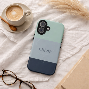 Personalised Custom Name iPhone MagSafe Case - Coastal Slate