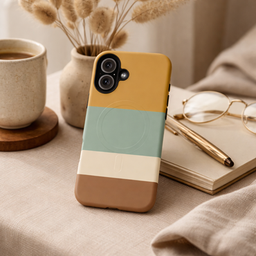 Sienna Coast Stripe iPhone Case - Premium MagSafe Protective Cover
