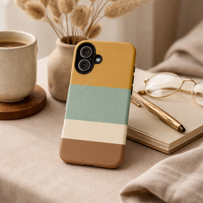 Sienna Coast Stripe iPhone Case - Premium MagSafe Protective Cover