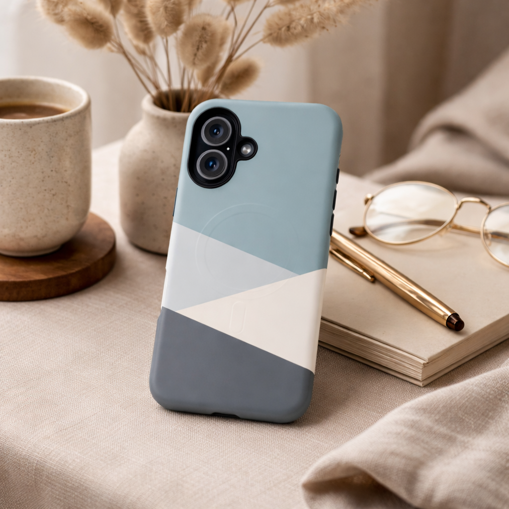 Arctic Slate Geo iPhone Case - Premium MagSafe Tough Cover
