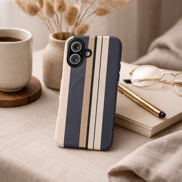 Slate Sandline Stripe iPhone Case - Premium MagSafe Protective Cover