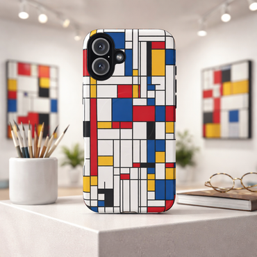 Modern Grid Primary iPhone Case - Premium MagSafe Protective Cover