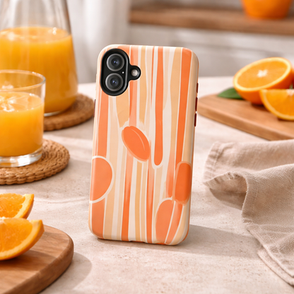 Citrus Drip Stripe iPhone Case - Premium MagSafe Protective Cover