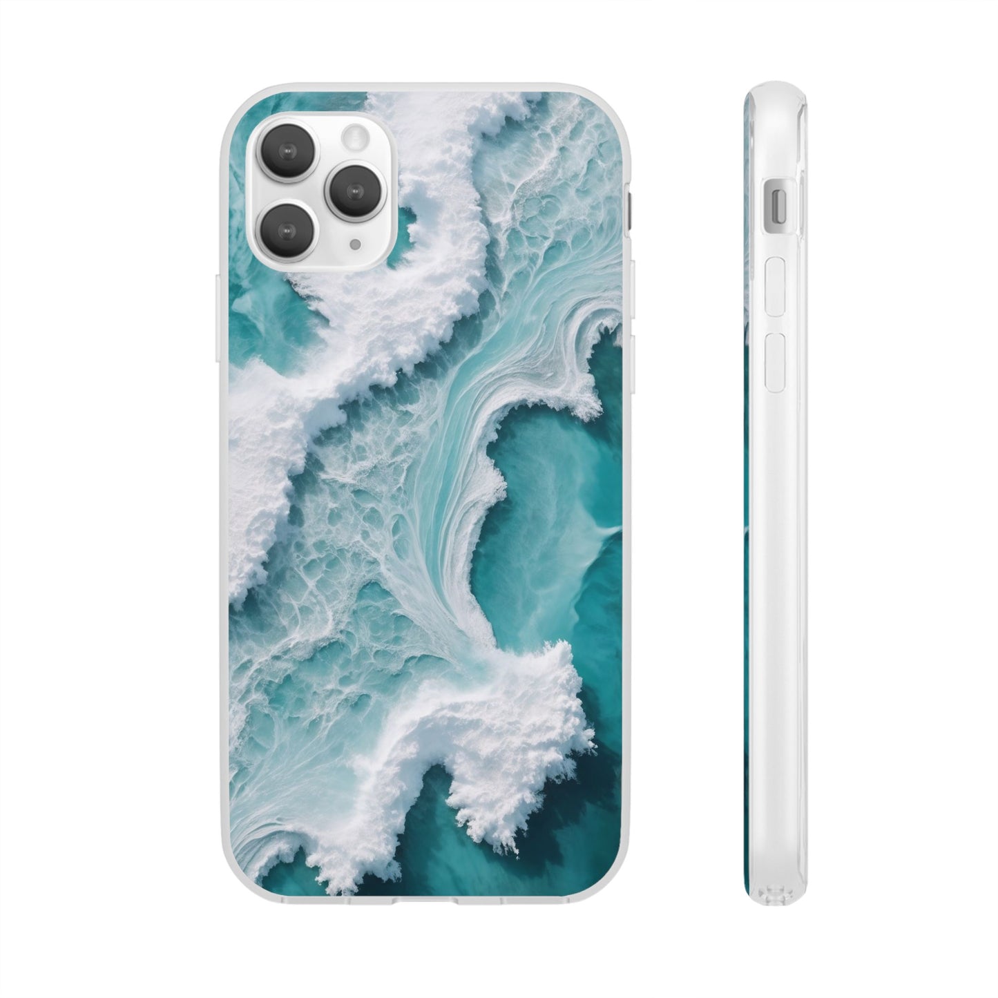Ocean Foam Pattern Phone Case - Turquoise & White Coastal Style