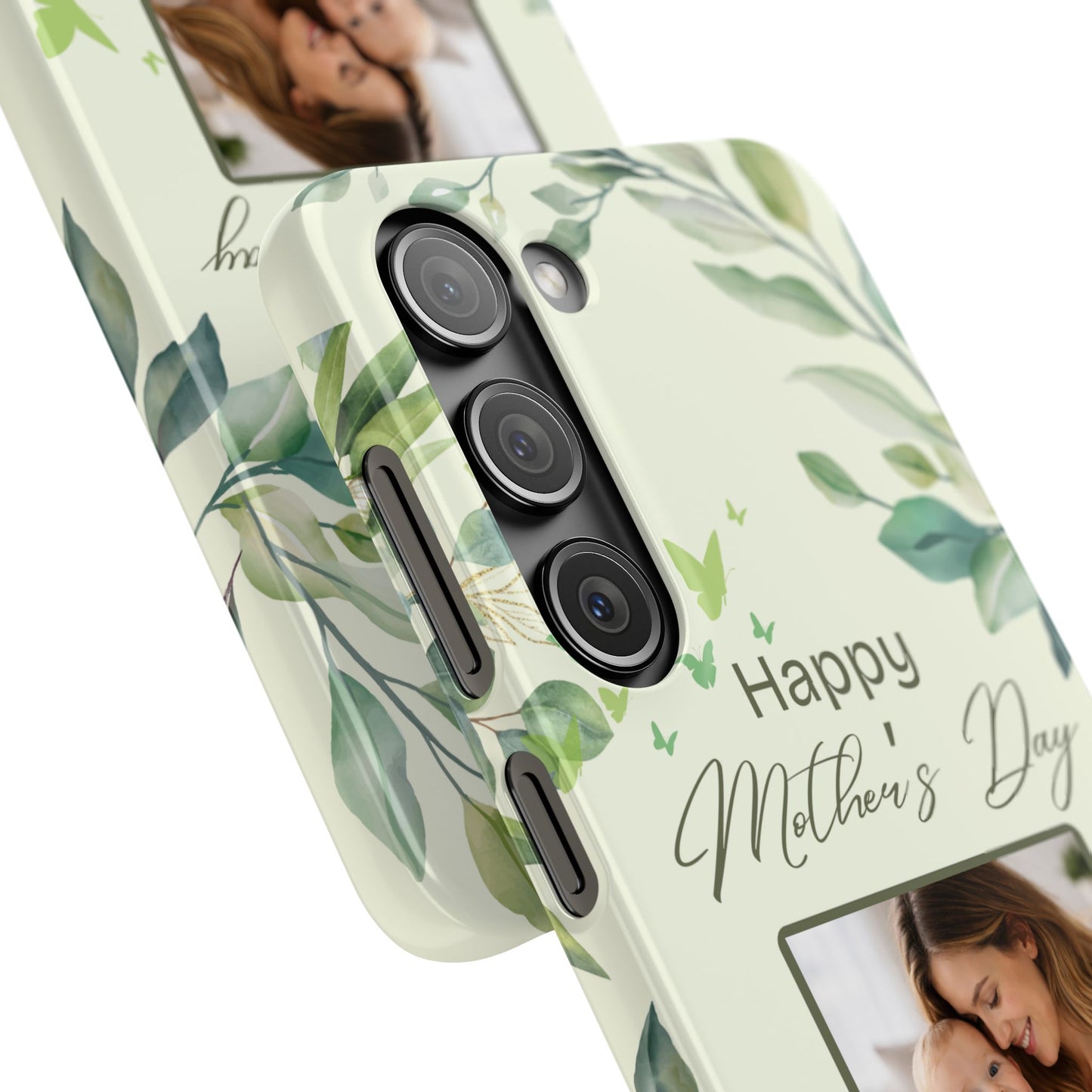 Samsung Galaxy Personalised Mothers Day  Case - Custom Photo Sage Green Botanical Cover