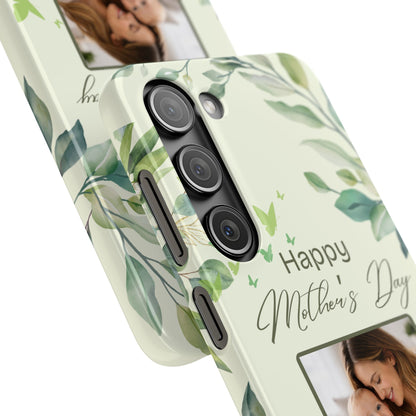 Samsung Galaxy Personalised Mothers Day  Case - Custom Photo Sage Green Botanical Cover