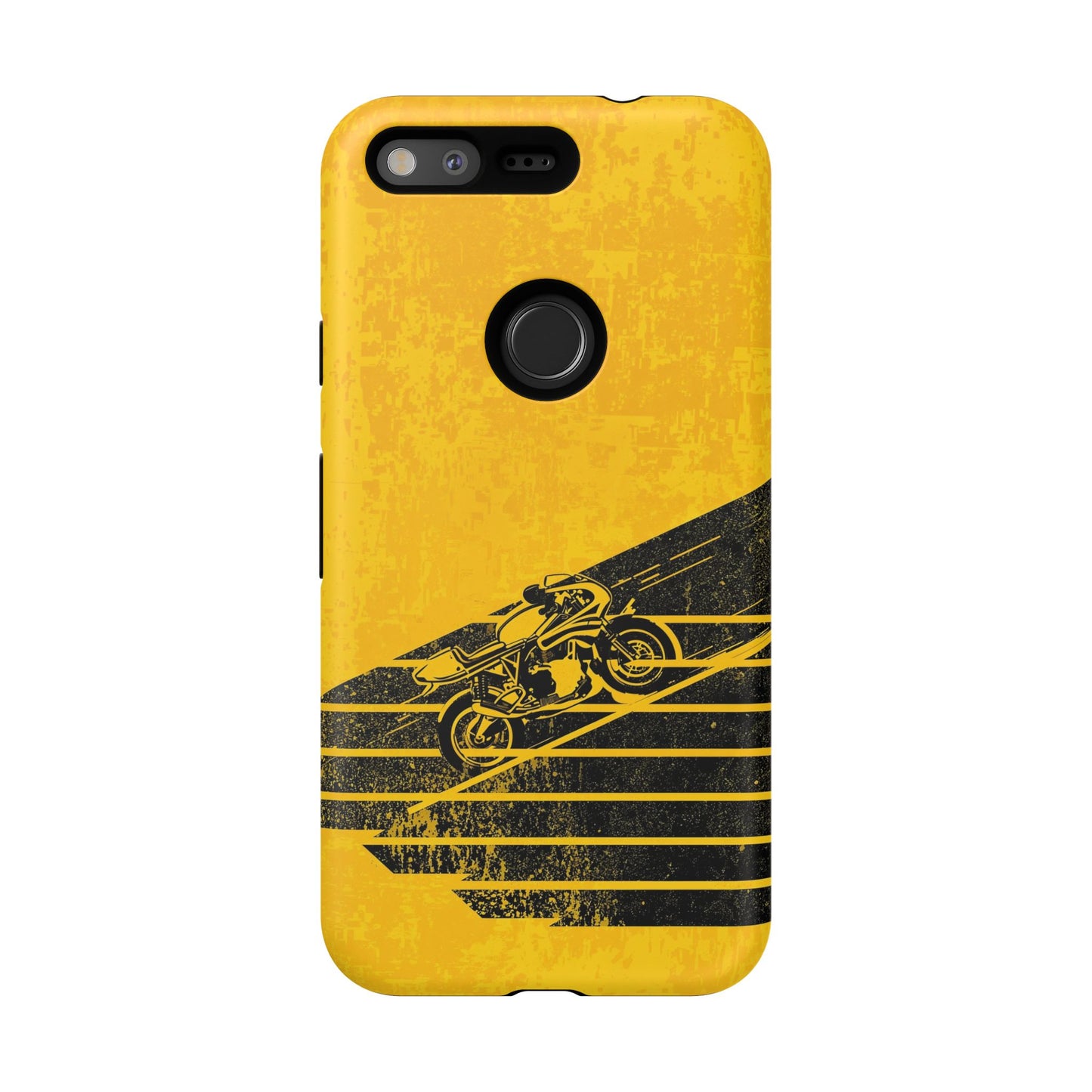 Google Pixel Case - Retro Motorcycle Rider Yellow