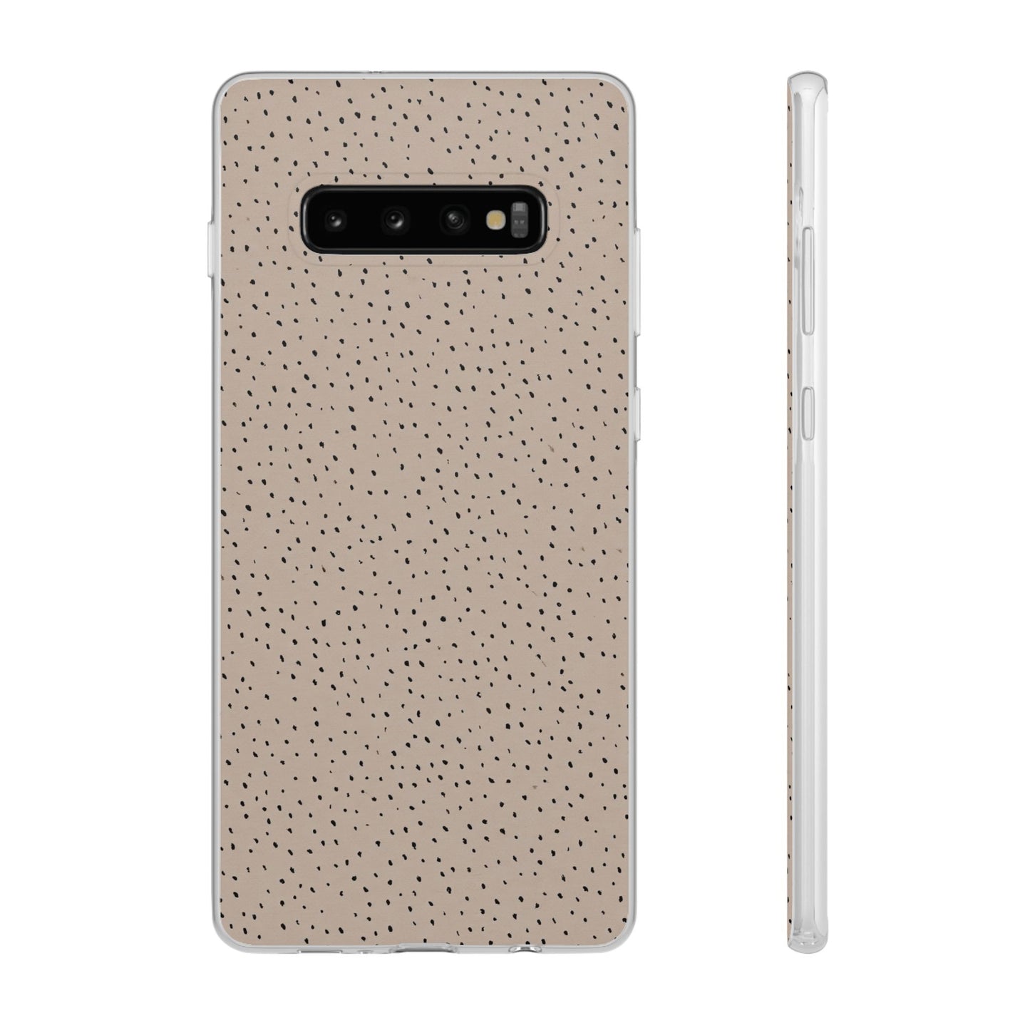 Minimal Micro Leopard Print Phone Case - Taupe & Black Animal Pattern