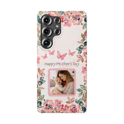 Samsung Galaxy Personalised Mothers Day Case - Custom Photo Watercolour Floral Cover