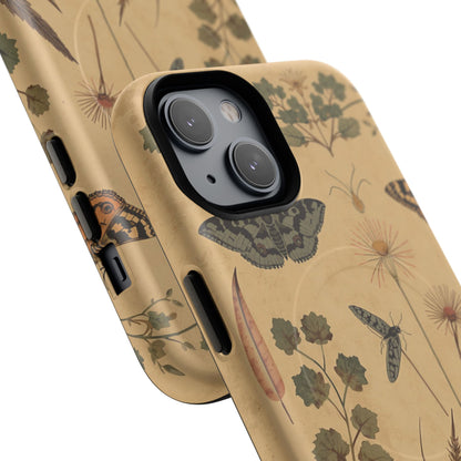 British Moth Trap Garden iPhone Case – Vintage Botanical Night Design