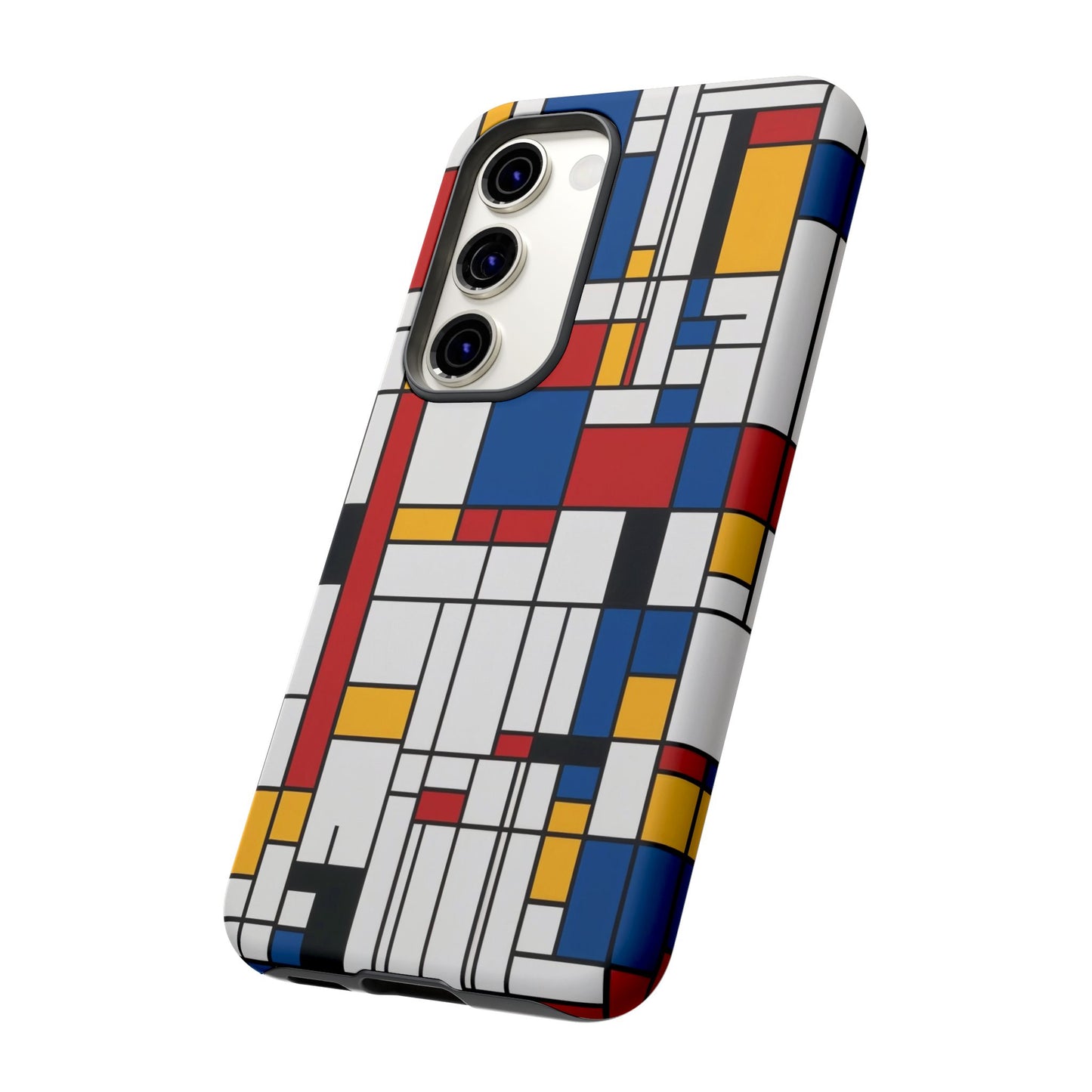 Samsung Galaxy Mondrian Style Phone Case – Geometric Art Matte Tough Protective Cove