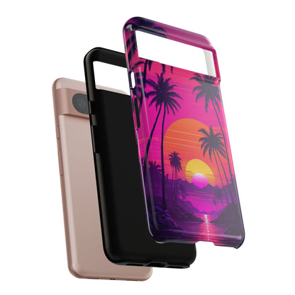 Google Pixel Case - Tropical Sunset Palm Paradise