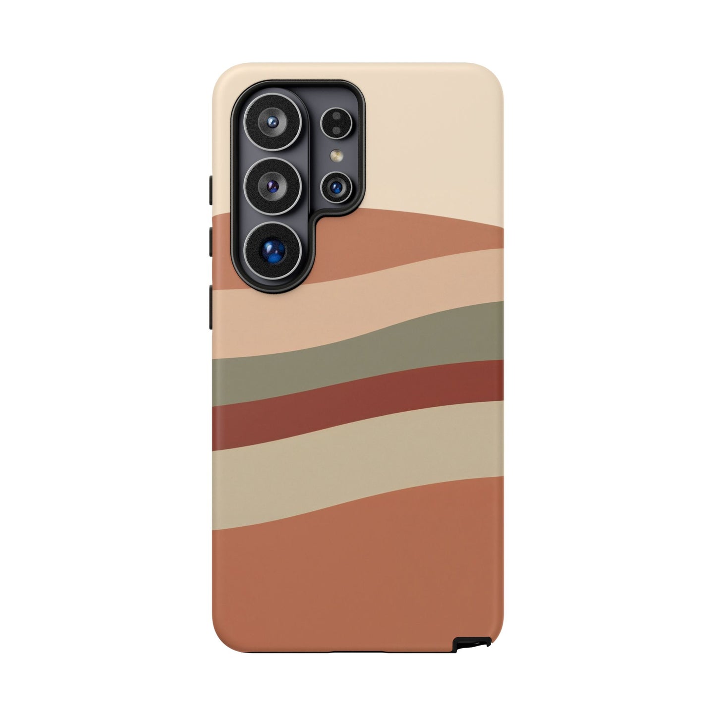 Samsung Galaxy Wavy Stripe Phone Case - Earth Tone Matte Tough Protective Cover