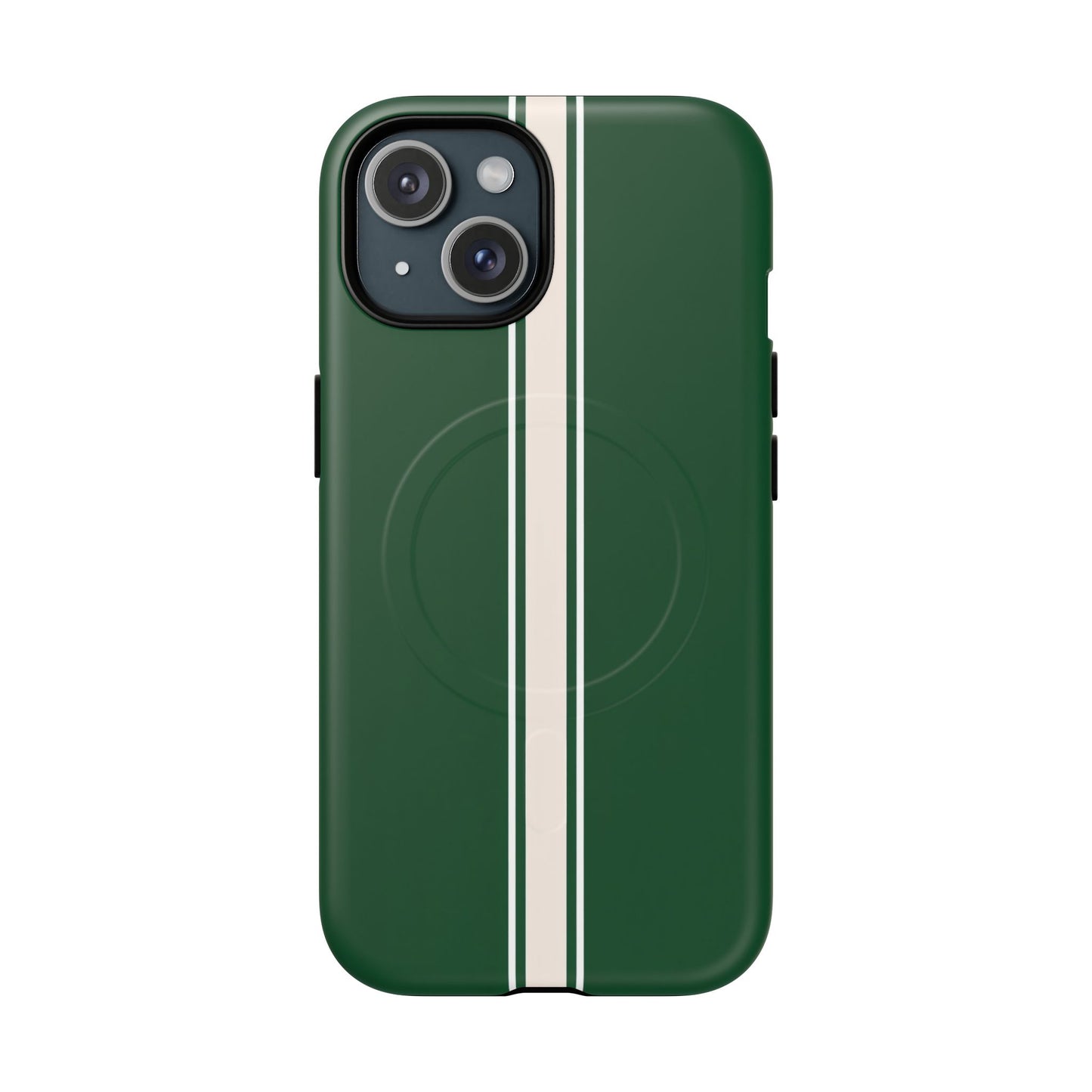 British Racing Green Stripe iPhone Case – Shockproof MagSafe® Compatible Cover