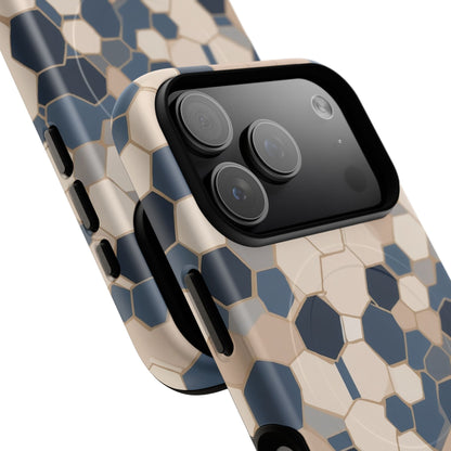 Geometric Honeycomb Pattern iPhone Case - Shockproof MagSafe® Compatible