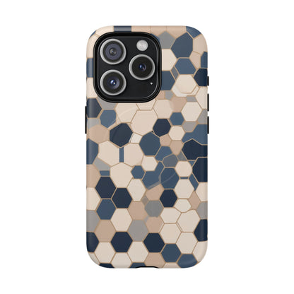 Geometric Honeycomb Pattern iPhone Case - Shockproof MagSafe® Compatible
