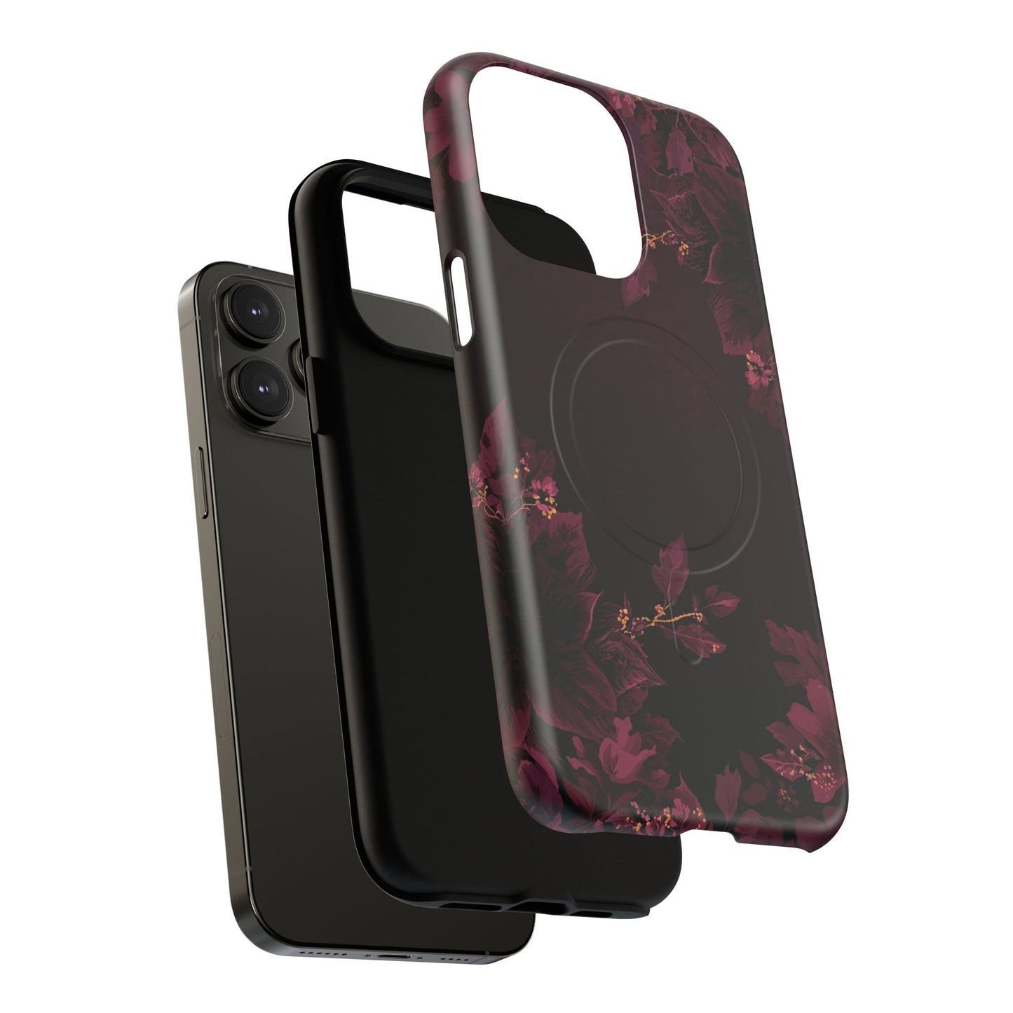 Midnight Bloom Floral iPhone Case - Premium MagSafe Protective Cover