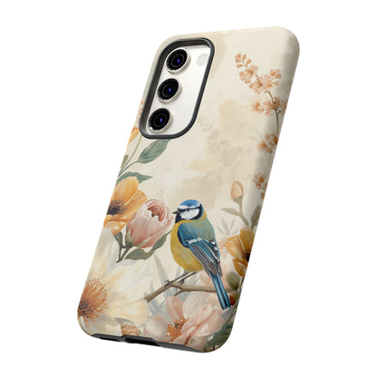 Samsung Galaxy Floral Vintage Blue Tit Tough Case
