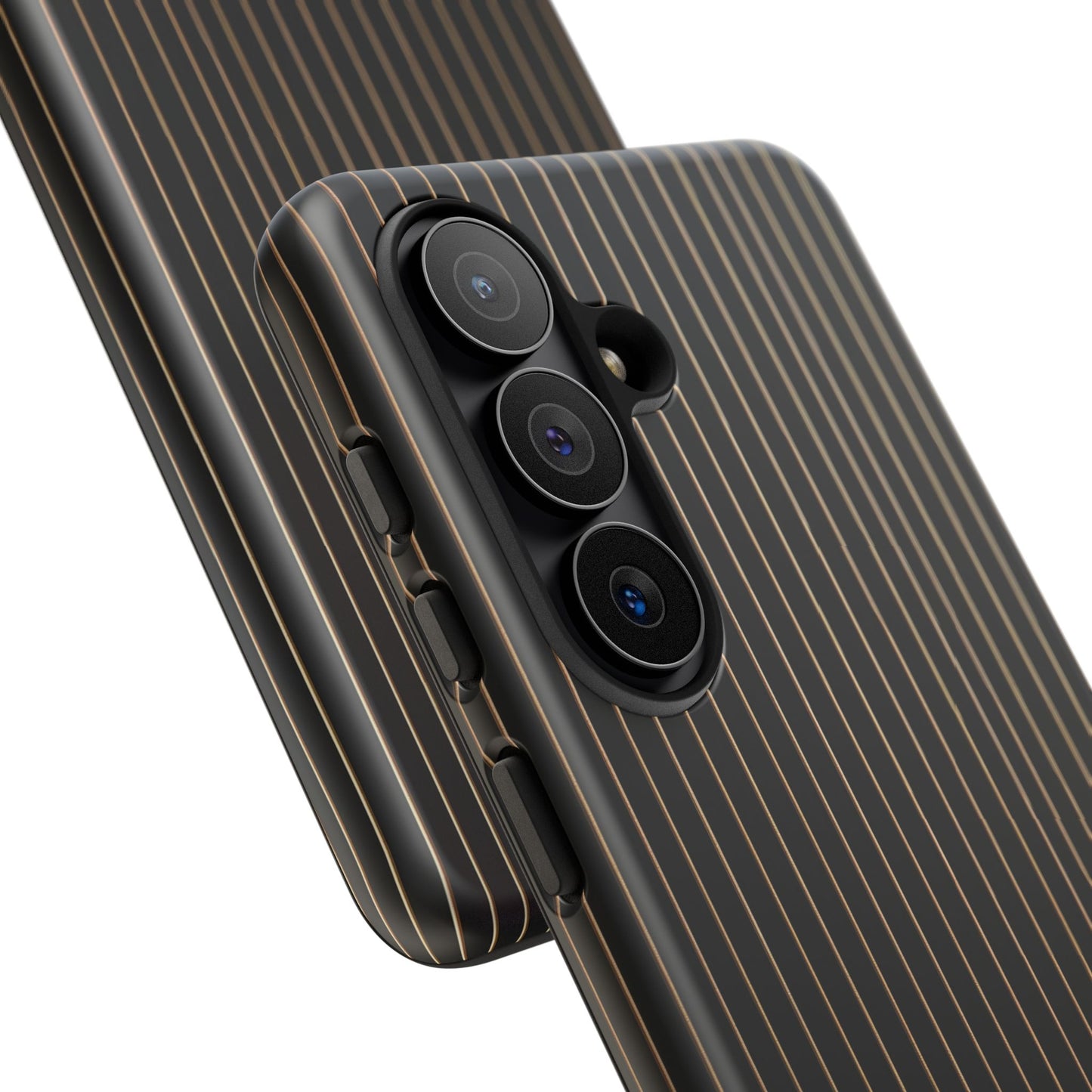 Samsung Galaxy Personalised Black Pinstripe Phone Case - Custom Name Matte Tough Protective Cover