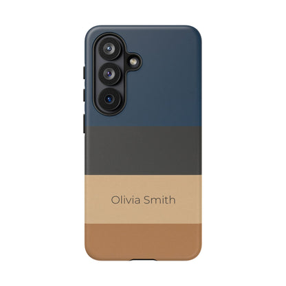 Samsung Galaxy Personalised Name Phone Case - Minimal Colour Block Matte Tough
