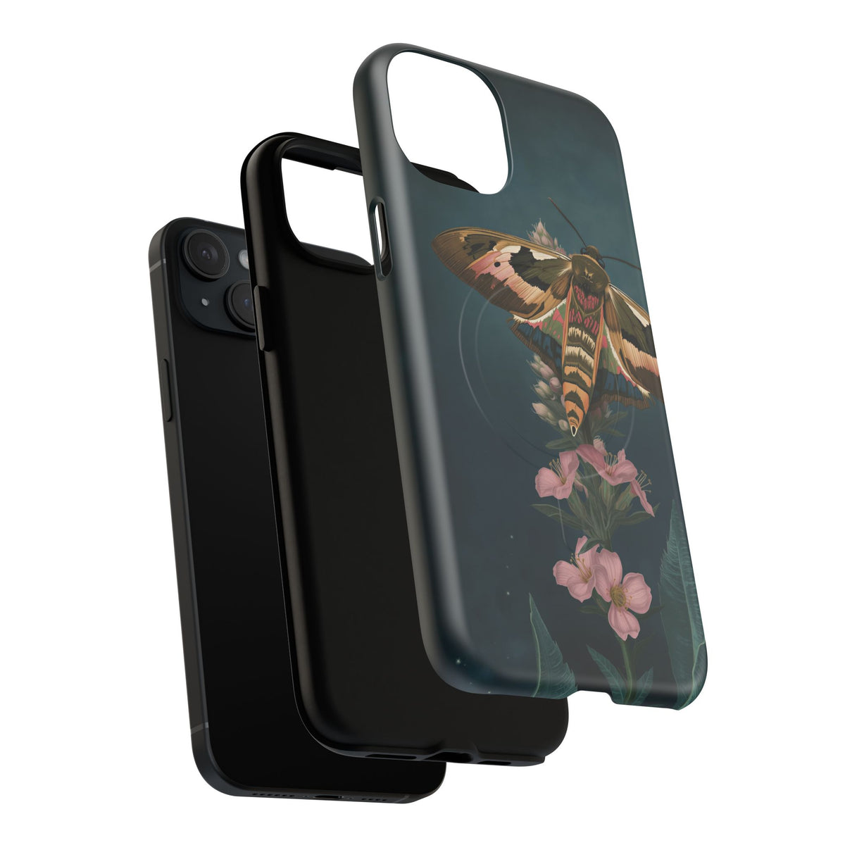 Rosebay at Midnight British Moth Botanical iPhone Case