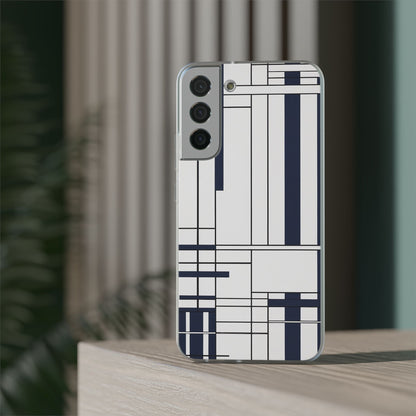 Minimal Navy & White Stripe Phone Case - Classic Modern Design