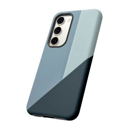 Samsung Galaxy Geometric Blue Phone Case - Minimalist Matte Tough Protective Cover