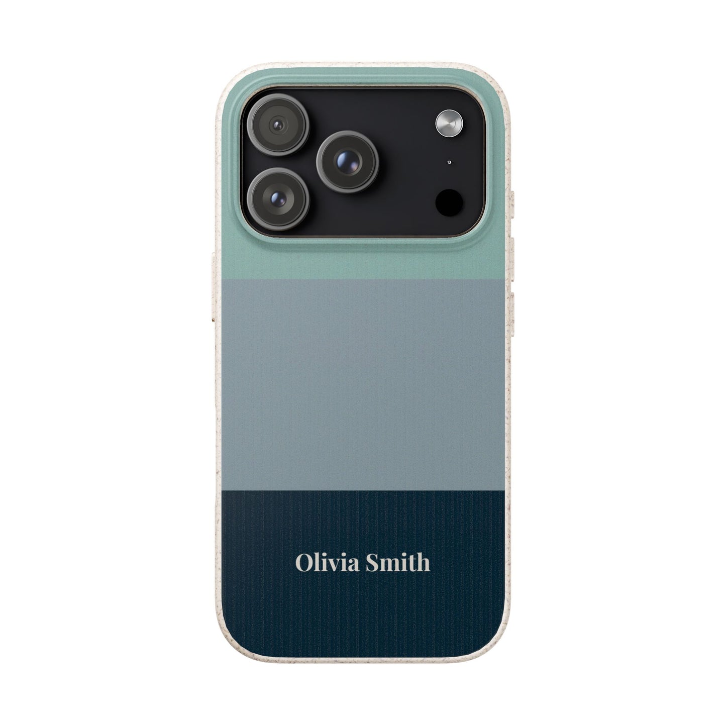 Personalised Eco-friendly iPhone Case - Custom Name Phone Case - Minimal Colour Block Design