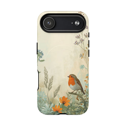 iPhone Floral Robin Premium MagSafe Case