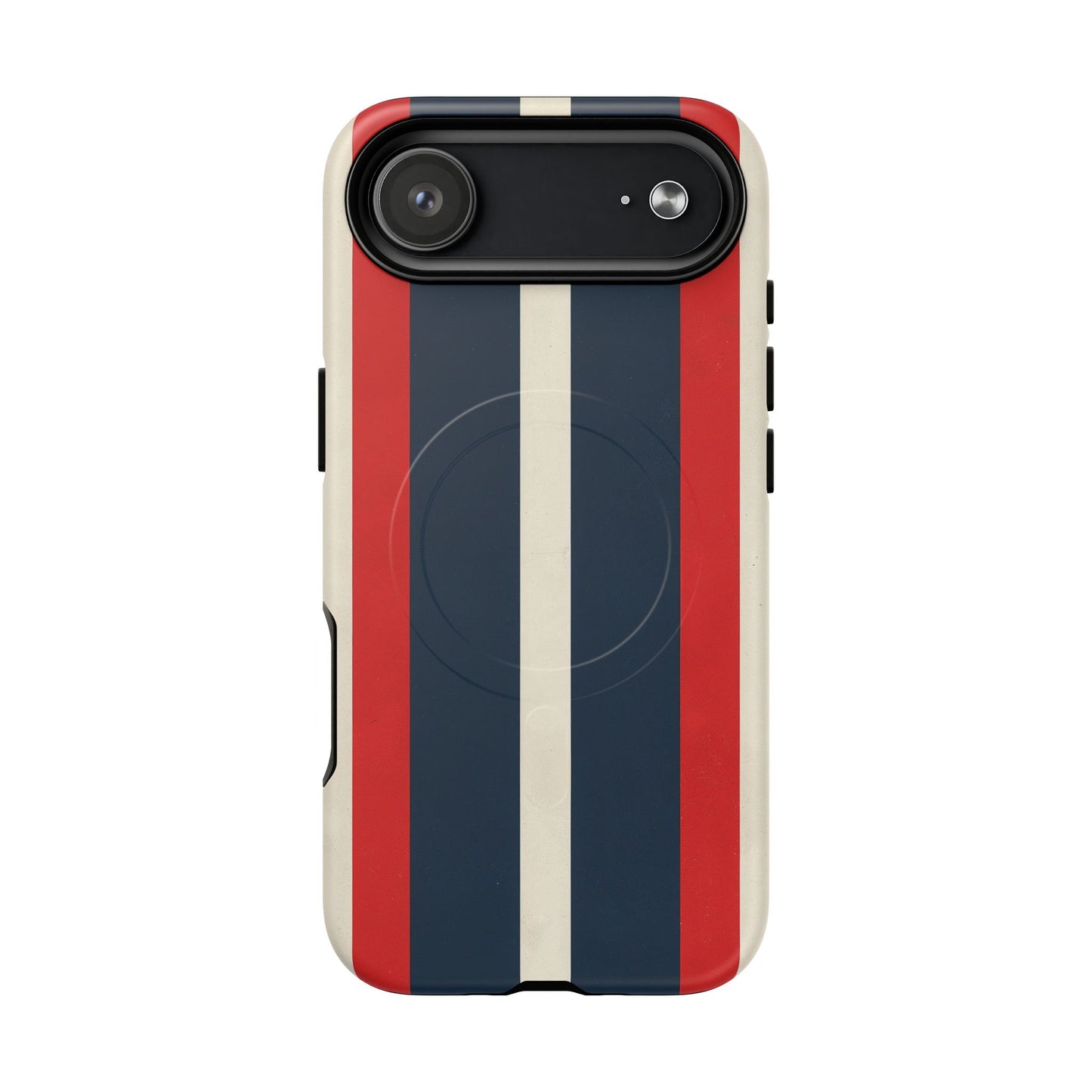 Retro Monaco Stripe Matte iPhone Case - Shockproof MagSafe® Compatible Cover