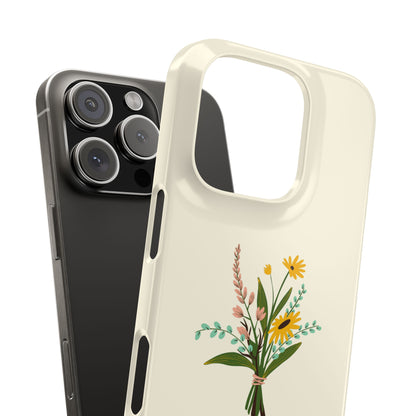 Personalised Mothers Day iPhone Case - Minimal Floral Bouquet Design - Custom Message