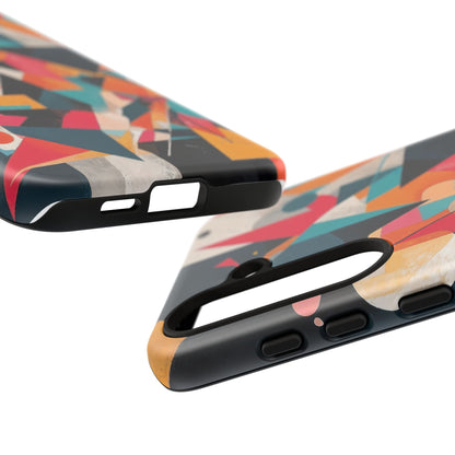 Samsung Galaxy Abstract Geometric Art Phone Case - Colourful Matte Tough Protective Cover