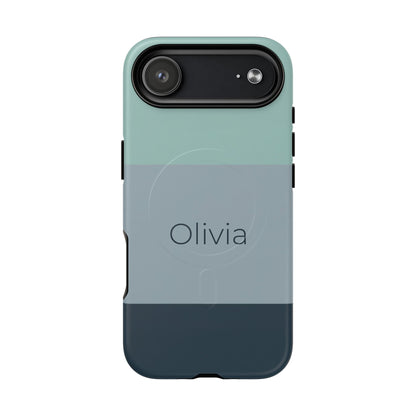Personalised Custom Name iPhone MagSafe Case - Coastal Slate