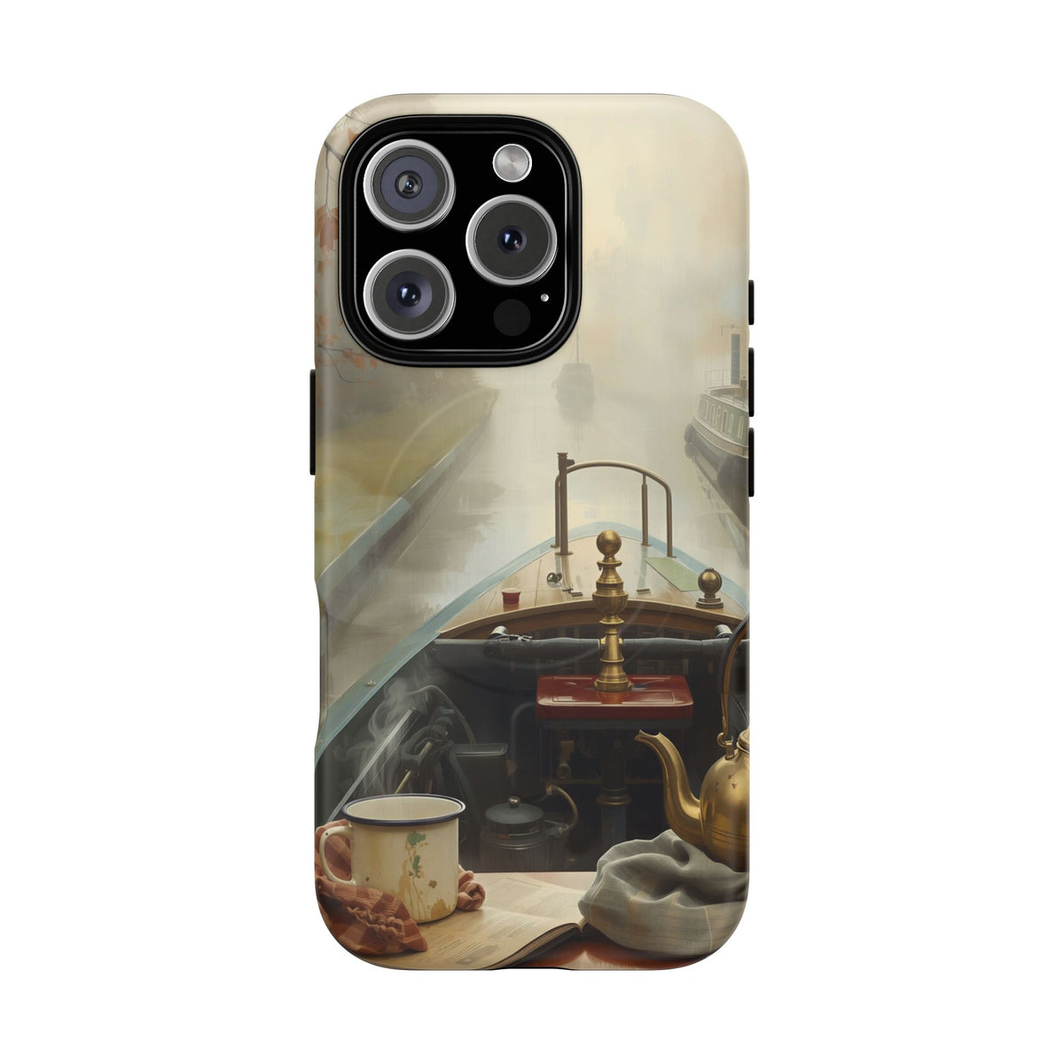 iPhone Misty Narrowboat Stern Premium MagSafe Case