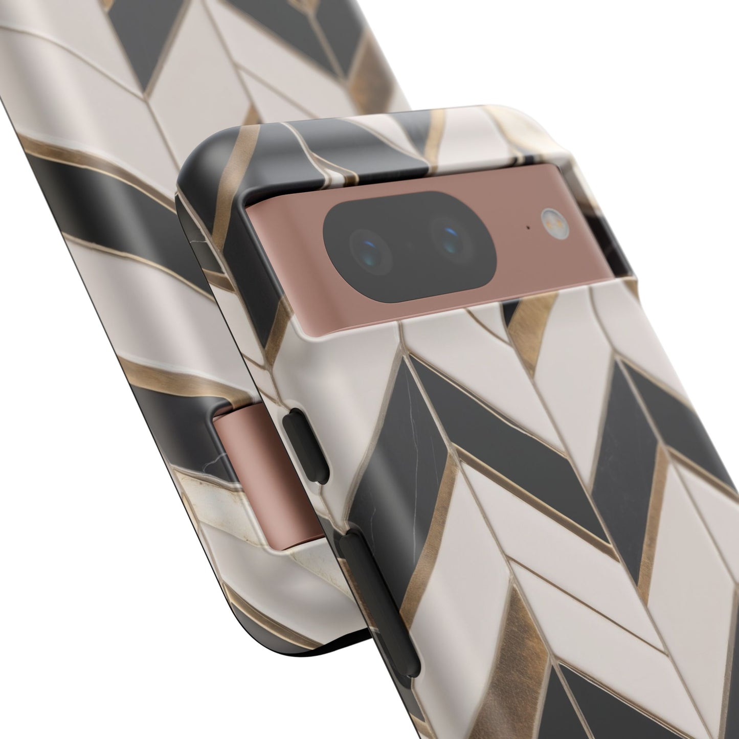 Google Pixel Case - Luxe Chevron Marble Pattern
