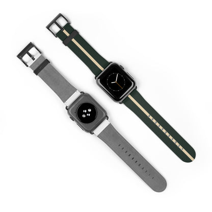 British Racing Green Stripe Apple Watch Strap - Heritage Motorsport Watch Band