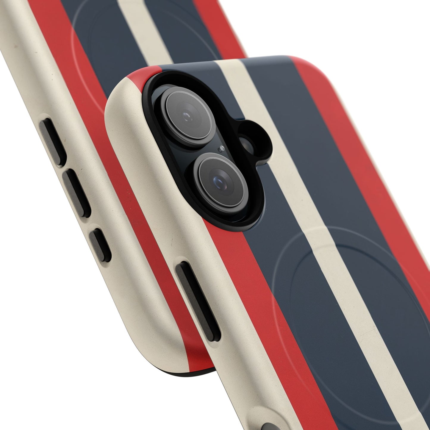 Retro Monaco Stripe Matte iPhone Case - Shockproof MagSafe® Compatible Cover