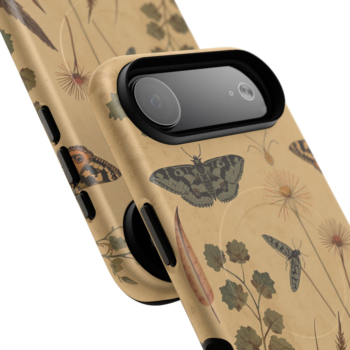 British Moth Trap Garden iPhone Case – Vintage Botanical Night Design