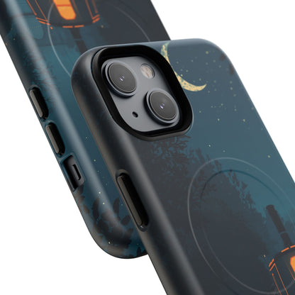 iPhone Night Narrowboat Canal Premium MagSafe Case