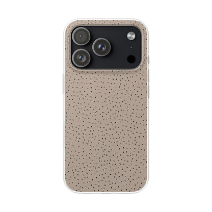 Minimal Micro Leopard Print Phone Case - Taupe & Black Animal Pattern
